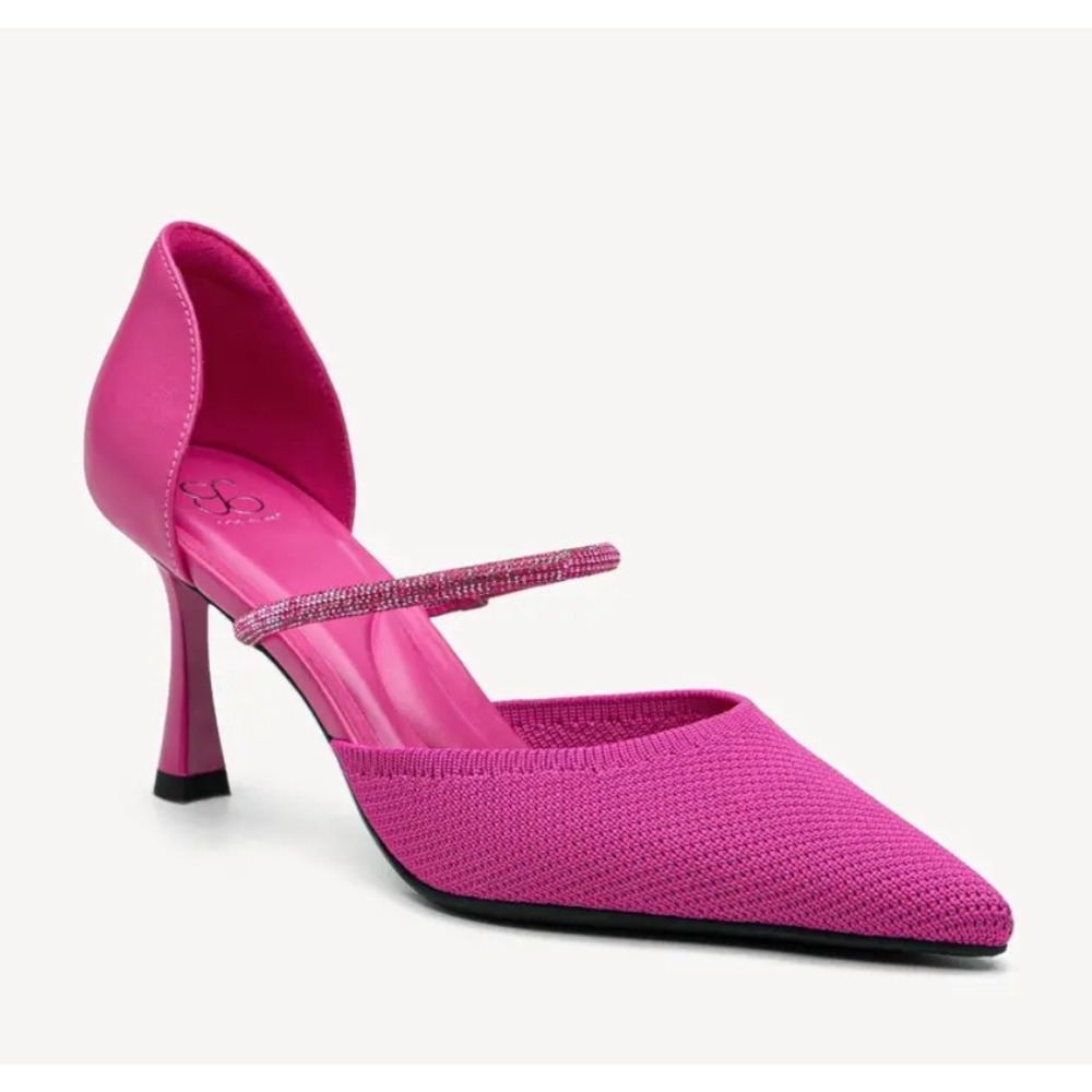 Cosy Island CharmElle D'Orsay Pumps Hot Pink Rhinestone Strap  Womens 7.5